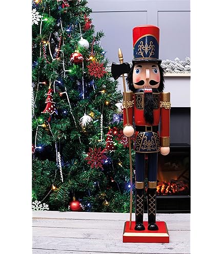 KNLSTORE Set of 2 Christmas Holiday Metal Toy Soldiers Nutcracker